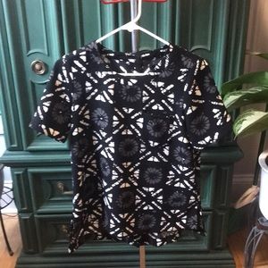 Madewell Batik Mod Starburst Print Short Sleeve Shirt Button Back